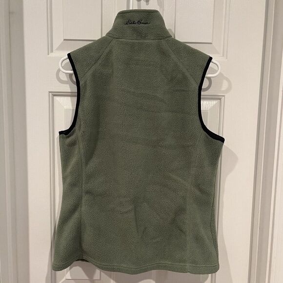 Eddie Bauer Vest Mens Medium Green Full Zip Fleece Polartec Mock Neck Outdoor - Picture 2 of 8